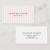 赤面と白のピンストライプのパタモダンーン 名刺 (正面/裏面)