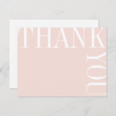 赤面と白モダン大文字ありがとう サンキューカード (正面/裏面)