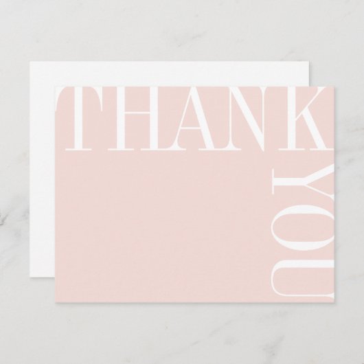 赤面と白モダン大文字ありがとう サンキューカード (正面/裏面)