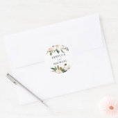 赤面と白結婚花または婚約パーティ ラウンドシール (封筒)