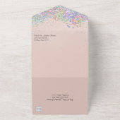 赤面と紙吹雪スイート16オールインワン招待状 オールインワン招待状 (外側)