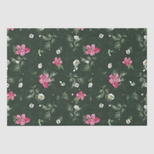 赤面と緑のクリスマスウォーターカラーの花 薄葉紙