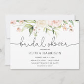 赤面と緑のブライダルシャワーへの招待 招待状 (正面)
