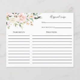 赤面と緑のブライダルシャワーレシピカード