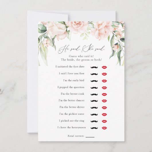 赤面と緑の彼は、彼女はシャワーのゲームを言った 招待状 (正面)