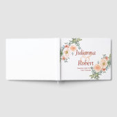 赤面と緑の水の色のフローラ結婚ズゲスト ゲストブック (全面)