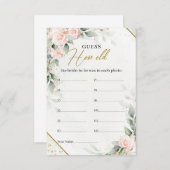 赤面と緑の金ゴールド新婦の年齢 エンクロージャーカード (正面/裏面)