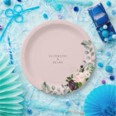 赤面と葉結婚のラウンド紙 ペーパープレート (パーティー)