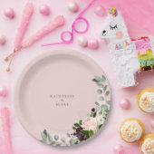 赤面と葉結婚のラウンド紙 ペーパープレート (パーティー)