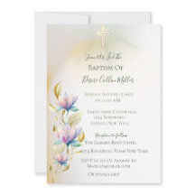 赤面と薄紫フローラ、金ゴールドクロスバプテスマの招待