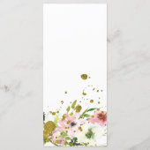 赤面と金ゴールドのスプラッシュ付き白いバラ メニュー (裏面)