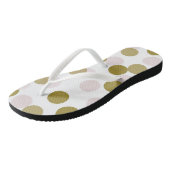 赤面と金ゴールドの大きな《写真》ぼけ味紙吹雪ドットのパターン ビーチサンダル (アングル)