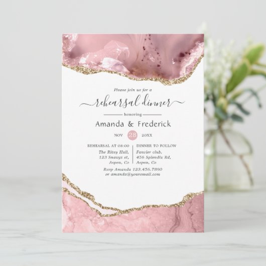 赤面と金ゴールドアガテリハーサルディナー 招待状 (スタンド正面)