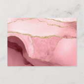 赤面と金ゴールドアゲート結婚式レセプション エンクロージャーカード (裏面)