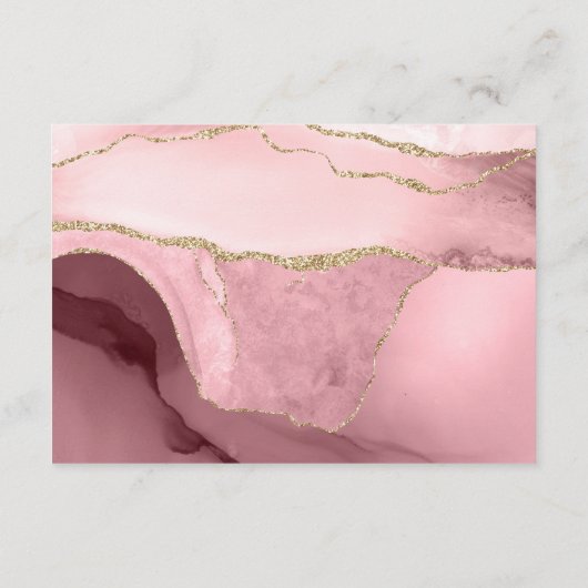 赤面と金ゴールドアゲート結婚式レセプション エンクロージャーカード (裏面)