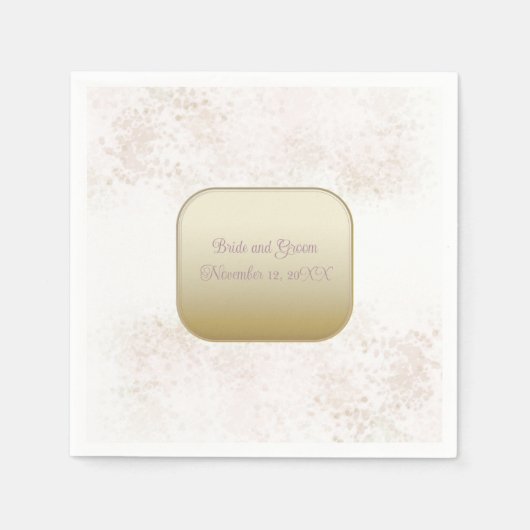 赤面と金ゴールドエレガントウェディングナプキン スタンダードカクテルナプキン (正面)