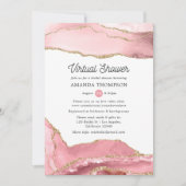 赤面と金ゴールドエージェントの仮想ブライダルシャワー 招待状 (正面)