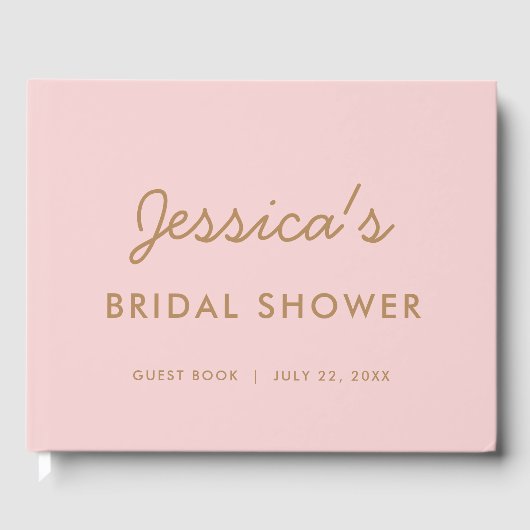 赤面と金ゴールドキュートモダンブライダルショウゲストブック ゲストブック (正面)