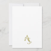 赤面と金ゴールドスプラッシュ付き白バラ 招待状 (裏面)