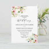 赤面と金ゴールドスプラッシュ付き白バラ 招待状 (スタンド正面)