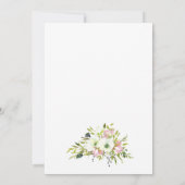 赤面と金ゴールドスプラッシュ付き白バラ 招待状 (裏面)