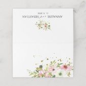 赤面と金ゴールドスプラッシュ付き白結婚バラ プレイスカード (外部開封)