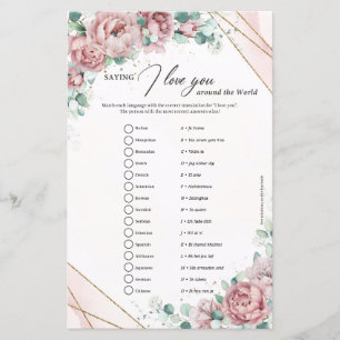 赤面と金ゴールドフレーム私は世界中であなたを愛している