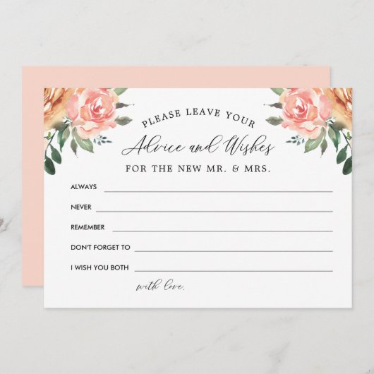 赤面と金ゴールドフローラのアドバイスと希望 サンキューカード (正面/裏面)