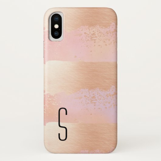 赤面と金ゴールドモノグラムのiPhone Xケース Case-Mate iPhoneケース (裏面)