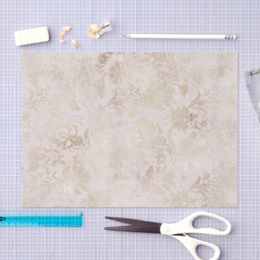 赤面と金ゴールドヴィンテージダマスク 薄葉紙 (クラフト)