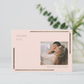 赤面と金ゴールド写真結婚の感謝 サンキューカード (スタンド正面)