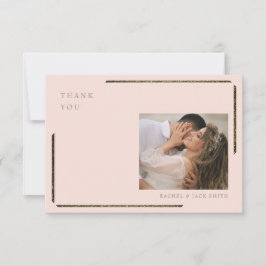 赤面と金ゴールド写真結婚の感謝 サンキューカード