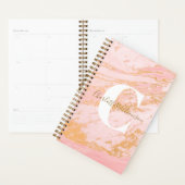 赤面と金ゴールド大理石パーソナライズされたオフィスなし プランナー手帳 (ディスプレー)