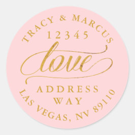 赤面と金ゴールド愛の書結婚道のアドレス ラウンドシール