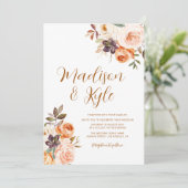 赤面と金ゴールド秋花結婚式招待状 招待状 (スタンド正面)