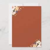 赤面と金ゴールド秋花結婚式招待状 招待状 (裏面)