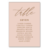 赤面と金ゴールド結婚の座席表 テーブルナンバー (裏面)