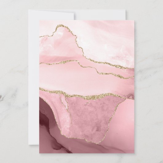 赤面と金ゴールド結婚の更新 招待状 (裏面)