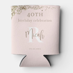 赤面と金ゴールド40th誕生日パーティー 缶クーラー