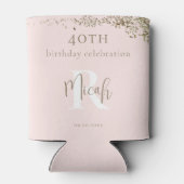 赤面と金ゴールド40th誕生日パーティー 缶クーラー (裏面)
