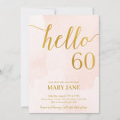 赤面と金ゴールド60歳の誕生日の招待状 招待状 (正面)