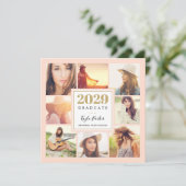 赤面と金ゴールド | 8フォトスクエア卒業パーティー 案内状 (スタンド正面)