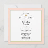 赤面と金ゴールド | 8フォトスクエア卒業パーティー 案内状 (裏面)