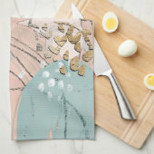 赤面と金ゴールドI キッチンタオル (四つ折り)