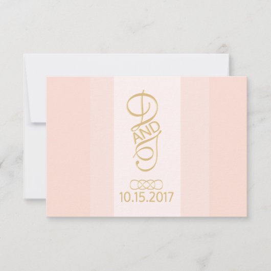 赤面と金ゴールドRSVP 出欠カード (正面)
