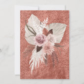 赤面と銅トロピカルパンパ婚約パーティ 招待状 (裏面)