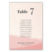 赤面と開花はっきりしたスクリプ結婚トのゲスト名 テーブルナンバー (裏面)