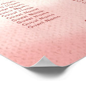 赤面と開花はっきりしたスクリプ結婚トのシーティングチャート ポスター (角)