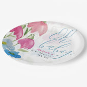 赤面と青春水彩の花 ペーパープレート (アングル)