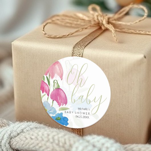 赤面と青春水彩の花 ラウンドシール